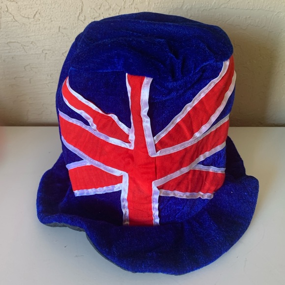 Blue Velvet British Flag Top Hat - Picture 1 of 5